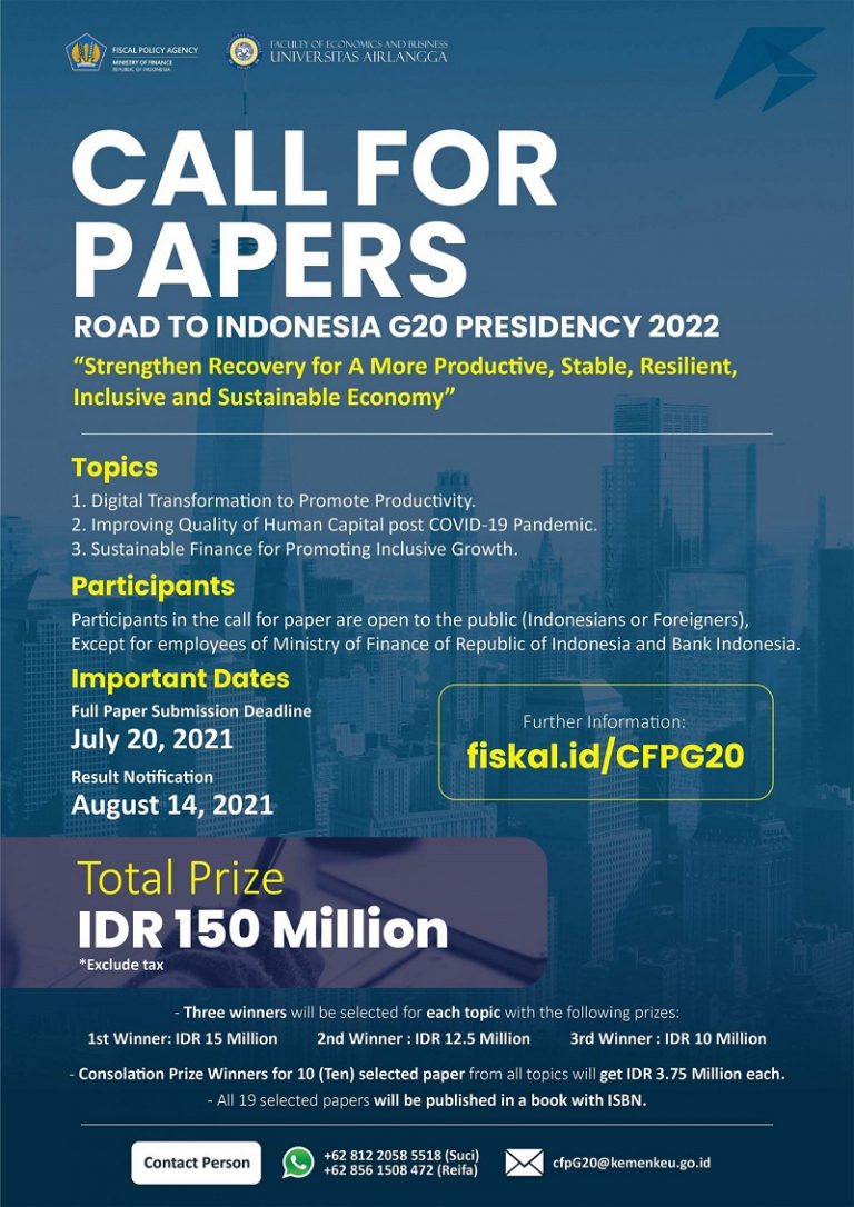 CALL FOR PAPERS Road to Indonesia G20 Presidency 2022 Universitas